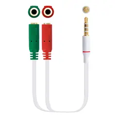 Adaptador Jack 3.5mm Macho / 2x Fêmea 20cm