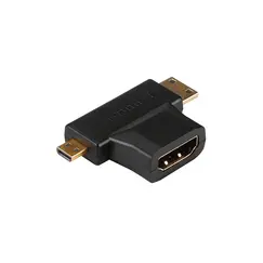 Adaptador HDMI A Fêmea / HDMI C Macho / micro-HDMI D Macho