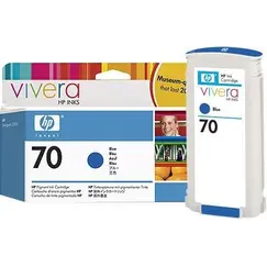 HP 70 original Ink cartridge C9458A blue standard capacity 130ml 1-pack with Vivera Ink cartridge