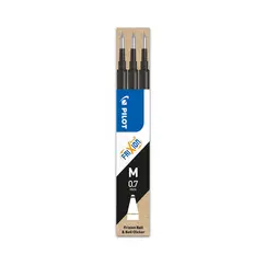 Recarga Gel Pilot Frixion Ball Clicker Preto 0,7mm 3un