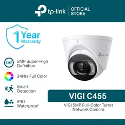 VIGI 5MP Full-Color Turret Network Camera Fixed Lens 2.8mm - AI PRO - VIGIC455(2.8mm)