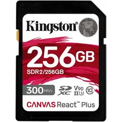 KINGSTON 256GB Canvas React Plus SDXC UHS-II 300R/260W U3 V90 for Full HD/4K/8K