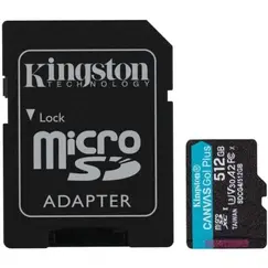 Tarjeta de Memoria Kingston CANVAS Go! Plus 512GB microSD XC con Adaptador/ Clase 10/ 200MBs