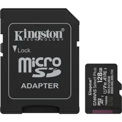 Tarjeta de Memoria Kingston CANVAS Select Plus 128GB microSD XC con Adaptador/ Clase 10/ 150MBs