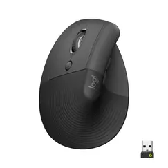 Logitech Lift for Business - Rato vertical - ergonómico - para esquerda - 6 botões - sem fios - Bluetooth, 2.4 GHz - recetor USB Logitech Logi Bolt