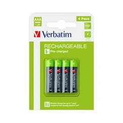 Pilhas Recarregáveis AAA 1.2V 950mAh Verbatim 4un
