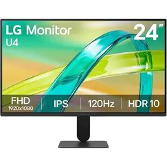LG 24U411B-B - U4 Series - monitor LED - 24" (23.8" visível) - 1920 x 1080 Full HD @ 144 Hz - IPS - 250 cd/m² - 1500:1 - HDR10 - 1 ms - HDMI, VGA
