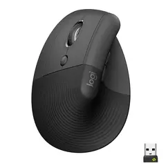 Logitech Lift Vertical Ergonomic Mouse - Rato vertical - ergonómico - para esquerda - óptico - 6 botões - sem fios - Bluetooth, 2.4 GHz - recetor USB