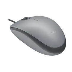 Logitech M110 Silent - Rato - destros e canhotos - óptico - 3 botões - com cabo - USB-A - cinza médio