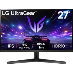 LG UltraGear 27GS60F-B - Monitor LED - gaming - 27" - 1920 x 1080 Full HD (1080p) @ 180 Hz - IPS - 300 cd/m² - 1000:1 - HDR10 - 1 ms - HDMI, DisplayPo