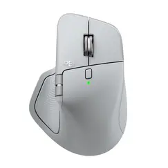 Logitech MX Master 4 - Rato - 8 botões - sem fios - Bluetooth, 2.4 GHz - receptor sem fio USB - cinza pálido