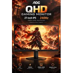 AOC Q27U3CV - Graphic Pro Series - monitor LED - 27" - 2560 x 1440 QHD @ 75 Hz - IPS - 1000:1 - DisplayHDR 400 - 4 ms - HDMI, DisplayPort, USB-C - alt