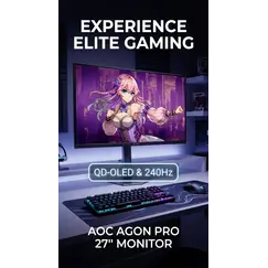 AOC AGON PRO AG276QZD2 - Monitor OLED - gaming - 27" (26.7" visível) - 2560 x 1440 QHD @ 280 Hz - 250 cd/m² - 15000000:1 - DisplayHDR 400 True Black