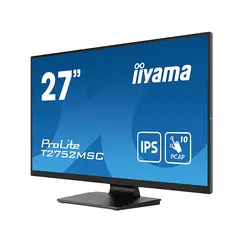 iiyama ProLite T2755QSC-B1 - Monitor LED - 27" - ecrã de toque - 2560 x 1440 WQHD @ 75 Hz - IPS - 400 cd/m² - 1000:1 - 5 ms - HDMI, DisplayPort - alti