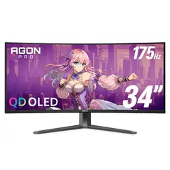 AOC AGON PRO AG346UCD - Monitor OLED - gaming - curvo - 34" - 3440 x 1440 @ 175 Hz - 15000000:1 - DisplayHDR 400 True Black - 0.03 ms - 2xHDMI, Displa