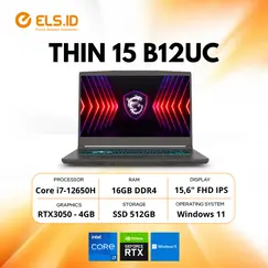 MSI THIN 15 B12UC-1632PT i7-12650H 15.6inch FHD 144HZ 16GB 512GB RTX 3050 4GB W11H