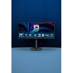 Philips 34B2U3600C - 3000 Series - monitor LED - curvo - 34" - 3440 x 1440 WQHD @ 120 Hz - VA - 3500:1 - HDMI, DisplayPort, USB-C - altifalantes - pre
