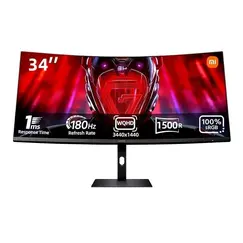 AOC Gaming CU34G4 - Monitor LED - gaming - curvo - 34" - 3440 x 1440 UWQHD @ 180 Hz - Fast VA - 2500:1 - HDR10 - 0.5 ms - 2xHDMI, DisplayPort - preto,