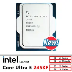 Intel Core Ultra 5 245KF - 4.2 GHz - 14 núcleos - 14 fios - 24 MB cache - FCLGA1851 Socket - OEM