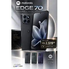 Motorola Edge 70 - 5G smartphone - SIM duplo - RAM 12 GB / Memória Interna 512 GB - ecrã pOLED - 6.67" - 2712 x 1220 pixeis - (120 Hz) - 3x câmaras tr