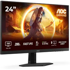 AOC Gaming 24G4HRE - Monitor LED - gaming - 24" (23.8" visível) - 1920 x 1080 Full HD (1080p) @ 200 Hz - Fast IPS - 300 cd/m² - HDR10 - 0.5 ms - 2xHDM