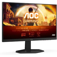 AOC Gaming 24G42E - Monitor LED - gaming - 24" (23.8" visível) - 1920 x 1080 Full HD (1080p) @ 180 Hz - Fast IPS - 300 cd/m² - 1000:1 - HDR10 - 0.5 ms