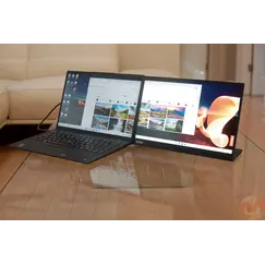 Lenovo ThinkVision M14d - Monitor LED - 14" - portátil - 2240 x 1400 2.2K @ 60 Hz - IPS - 300 cd/m² - 1500:1 - 6 ms - 2xUSB-C - preto lustroso