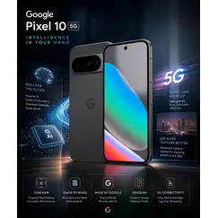 Google Pixel 10 - 5G smartphone - SIM duplo - RAM 12 GB / Memória Interna 256 GB - OLED display - 6.3" - 2424 x 1080 pixeis - (120 Hz) - 3x câmaras tr