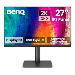 BenQ PD2706QN - Monitor LED - 27" - 2560 x 1440 QHD @ 100 Hz - IPS - 400 cd/m² - 1000:1 - HDR10 - HDMI, DisplayPort, USB-C - headset / alto-falante(s)