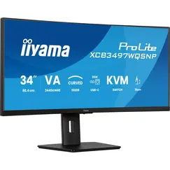 iiyama ProLite XCB3497WQSNP-B1 - Monitor LED - curvo - 34" - 3440 x 1440 UWQHD @ 120 Hz - VA - 350 cd/m² - 3000:1 - 0.4 ms - HDMI, DisplayPort, USB-C