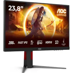 AOC Gaming 24G4HA - Monitor LED - gaming - 24" (23.8" visível) - 1920 x 1080 Full HD (1080p) @ 200 Hz - Fast IPS - 300 cd/m² - HDR10 - 0.5 ms - 2xHDMI