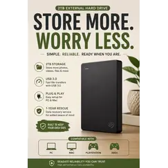 SEAGATE Expansion Portable 2TB HDD USB3.0 2.5inch Includes Rescue and software RTL extern