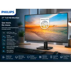 Philips 24B2G5301 - 5000 Series - monitor LED - USB - 24" - 1920 x 1080 Full HD (1080p) @ 100 Hz - IPS - 1500:1 - HDMI, VGA, DisplayPort, USB-C - alti