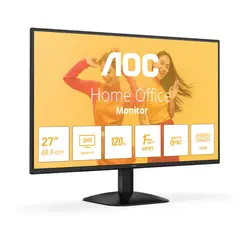 AOC Basic-line Q27B35E - Monitor LED - 27" - 2560 x 1440 QHD @ 75 Hz - IPS - 300 cd/m² - 1500:1 - HDR10 - 1 ms - HDMI, DisplayPort - preto