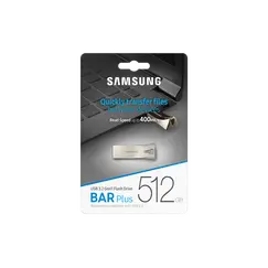 Samsung BAR Plus MUF-512BE3 - Drive flash USB - 512 GB - USB 3.2 Gen 1 - prata