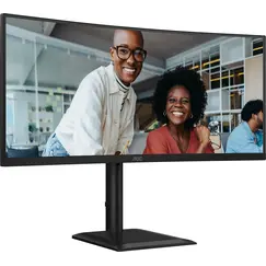 AOC CU34E4CV - Monitor LED - curvo - USB - 34" - 3440 x 1440 UWQHD @ 120 Hz - VA - 3500:1 - HDR10 - 4 ms - 2xHDMI, DisplayPort, USB-C - altifalantes -