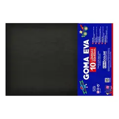 Placa de Goma EVA 40x60cm Preto 1un
