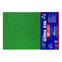 Placa de Goma EVA 40x60cm Verde Glitter 1un