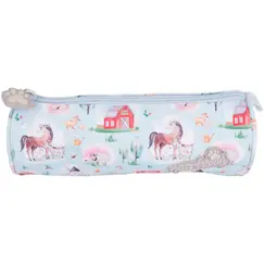 Estojo Redondo Ambar Pets Friends Farm Azul