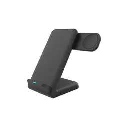 Carregador Wireless 15W Suporte 3 em 1 Preto