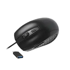 Rato com Fio USB-C Bow Preto