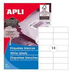 Etiquetas 105x042,4mm 500Fls A4 Apli 7000un