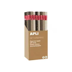Papel Embrulho 70cmx2m Kraft Black & White Expositor 55un