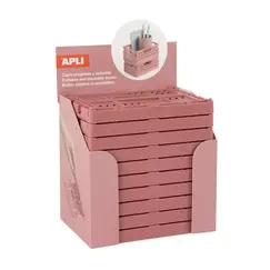 Caixas Desmontáveis Apli Rosa Coral Expositor10un