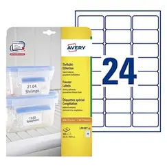 Etiquetas Congelação 63,5x33,9mm Avery 25 Folhas 600un