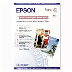 Papel 251gr A3+ Epson Fotografico Semi-Brilhante 20Fls