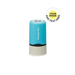 Carimbo Objetos Redondo Name Stamp Azul PERSONALIZADO 1un