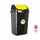 Contentor 50L Plástico com Tampa Basculante Preto/Amarelo - Marca 359 | Loja BluePixel