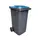 Contentor 120L Plástico Cinza com 2 Rodas e Tampa Azul | Loja BluePixel