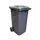 Contentor 120L Plástico com 2 Rodas Cinza e Tampa Verde | Loja BluePixel